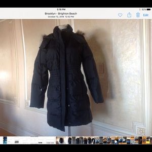 Juicy couture black puffer jacket with hood sz XL